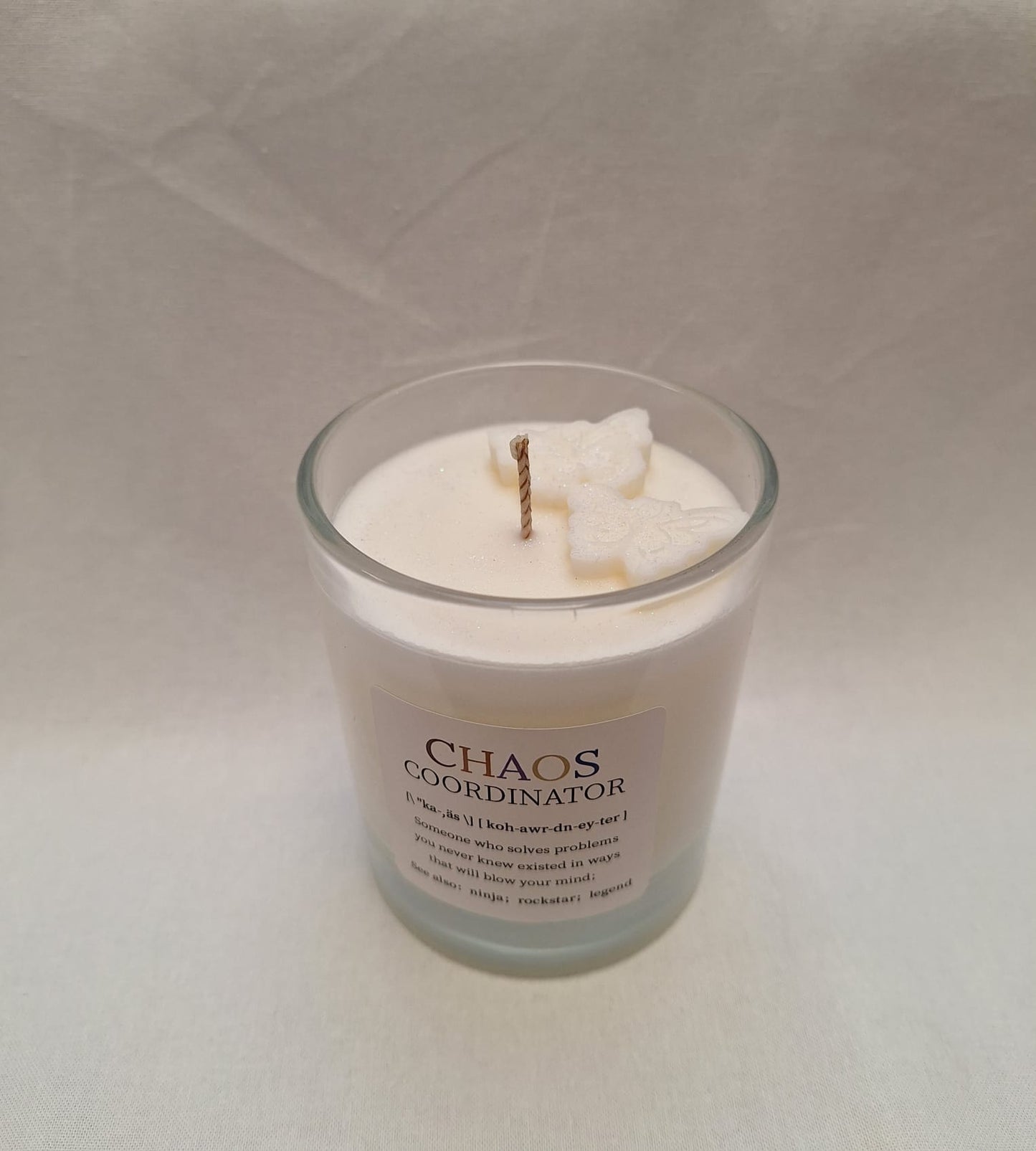 Chaos coordinator themed candle