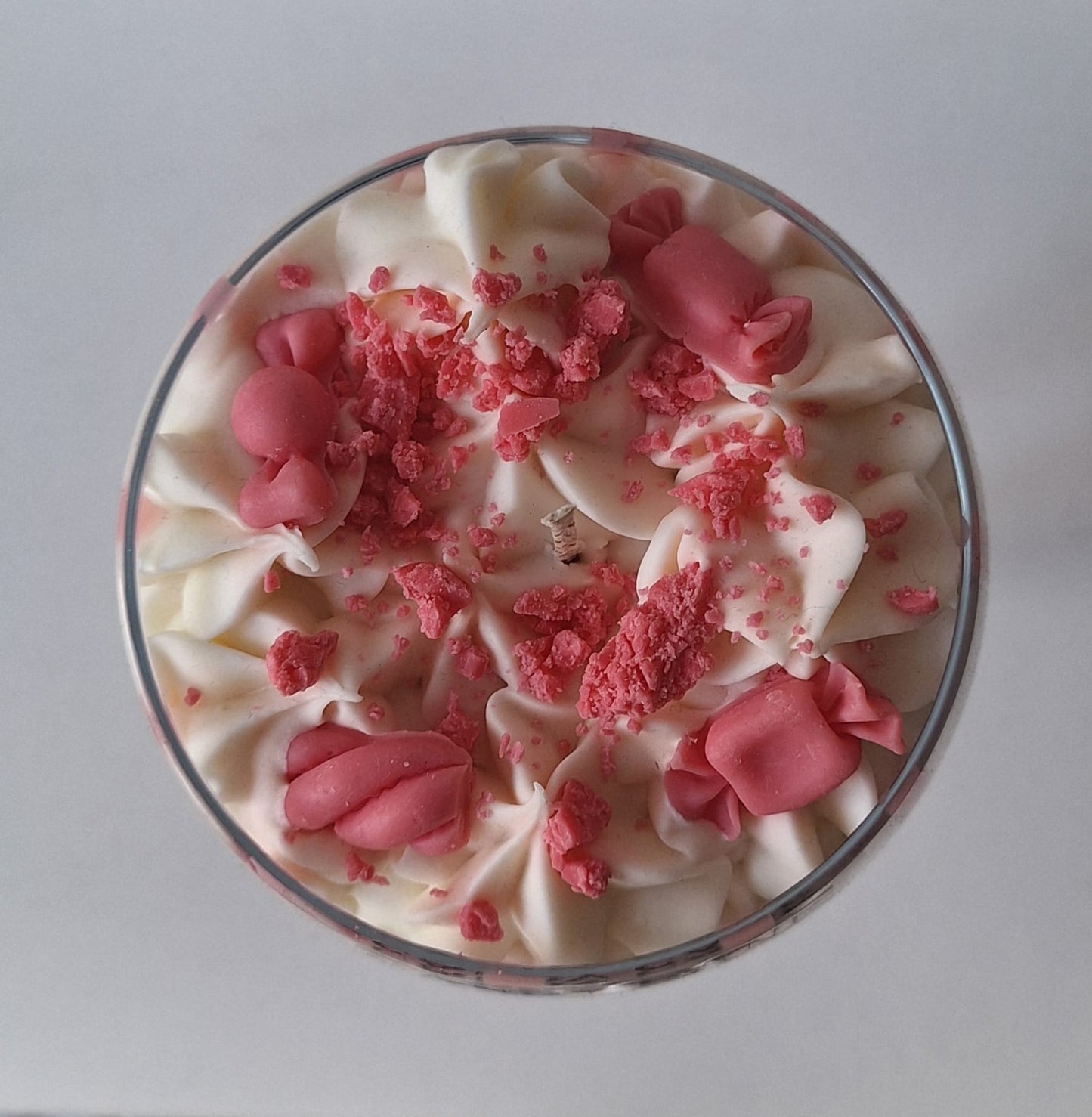 Candy Cane Soy Candle - Peppermint Holiday Dessert Candle Glass